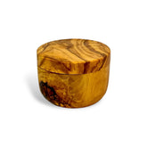 Olive Wood Salt Cellar with Magnetic Lid (3.75"D x 2.75"H)